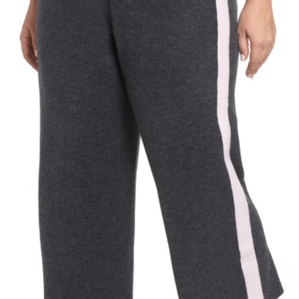 NWT Caslon Off-Duty Stripe Pants (Gray/Pink)